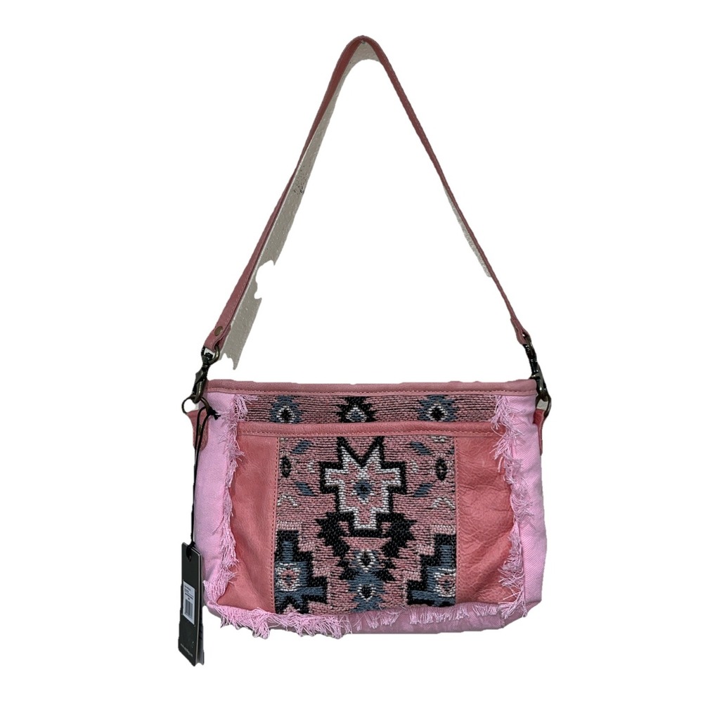 Myra Suzanna Trail Small Bag Crossbody Pink Southwestern Embroidered Fringe NWT